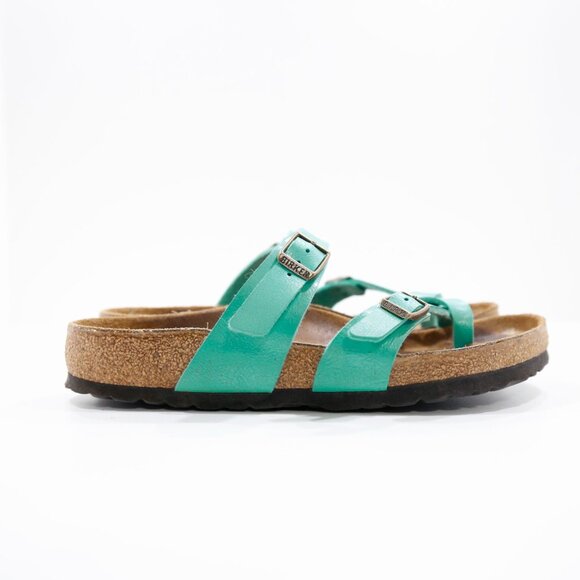 Birkenstock Mayari Green Birkenbuc Lightweight Flat Toe Loop Sandals - Women's 6 - Picture 3 of 7